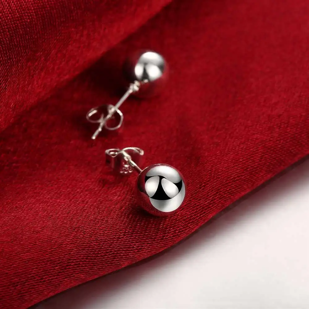 925 Sterling Silver classic 8m - Street Fashion Earrings reseña y precio