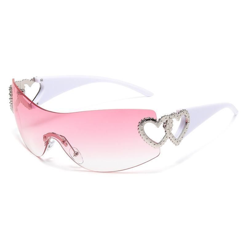 Y2K Rimless Heart Sunglasses C - Street Fashion Shoot reseña y precio