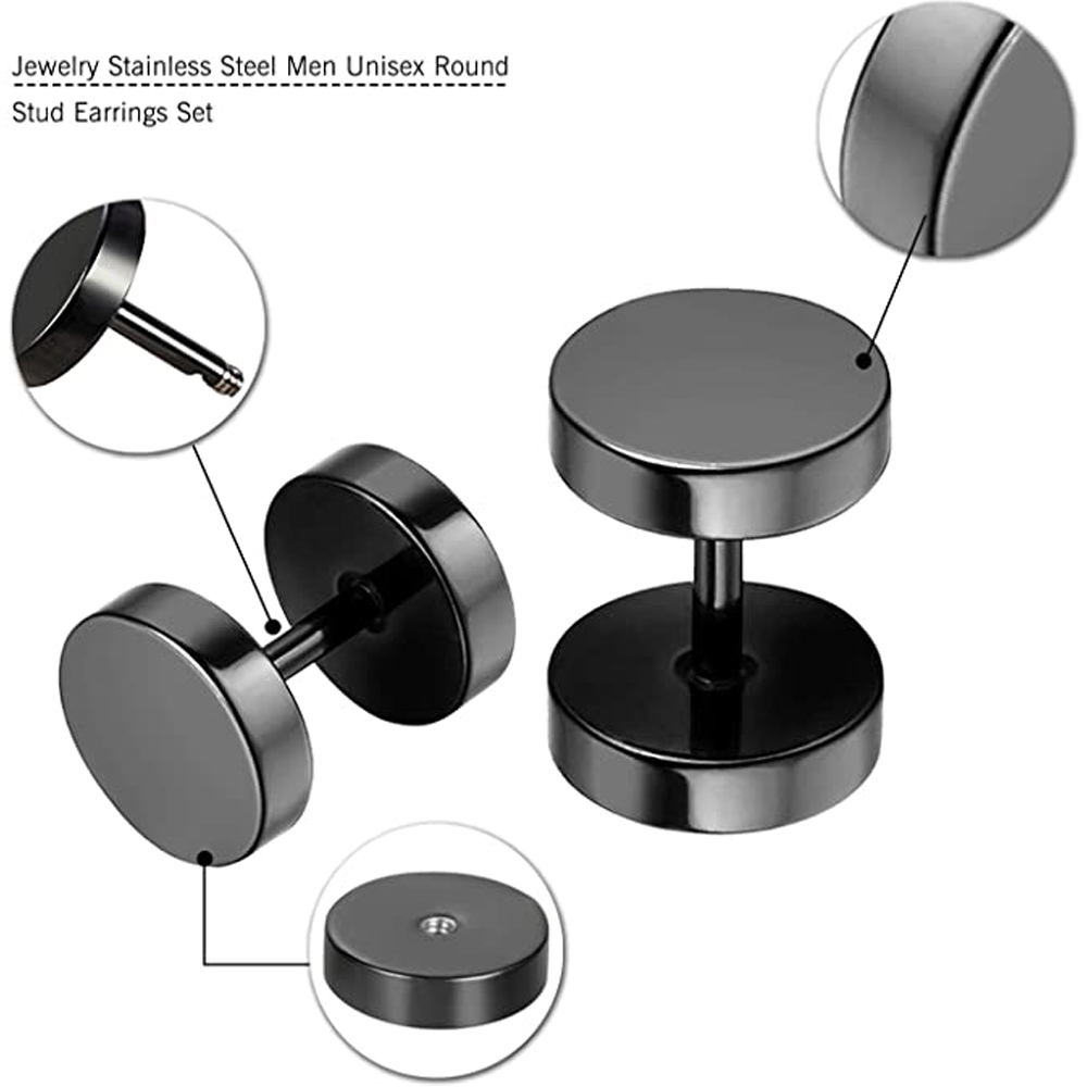 2 Piece Punk Stainless Steel S - Street Fashion Earrings reseña y precio