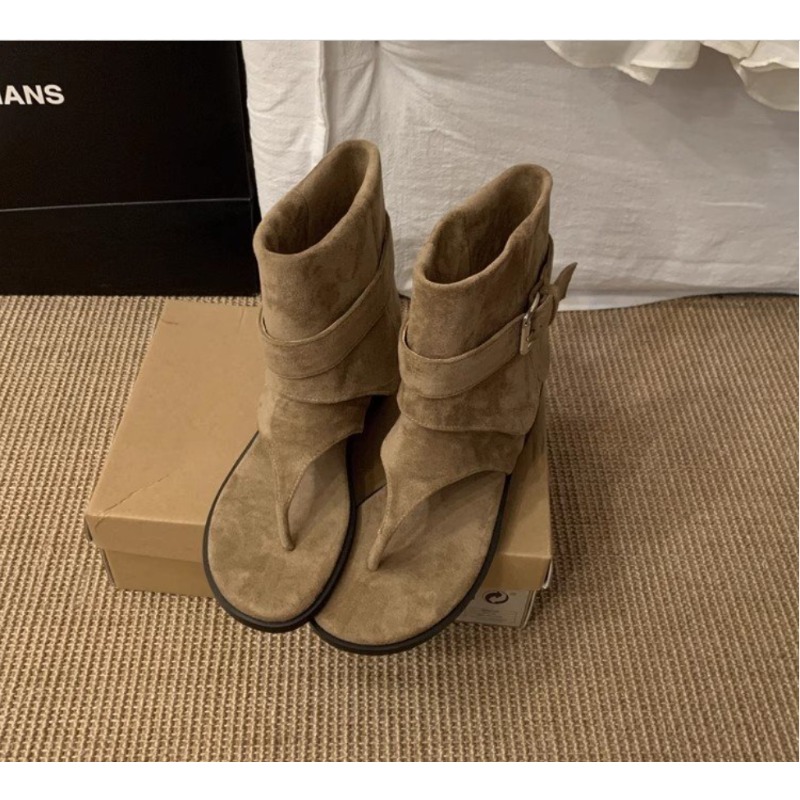 2025Spring Clip Toe Flats Sand - Street Fashion Clothing reseña y precio