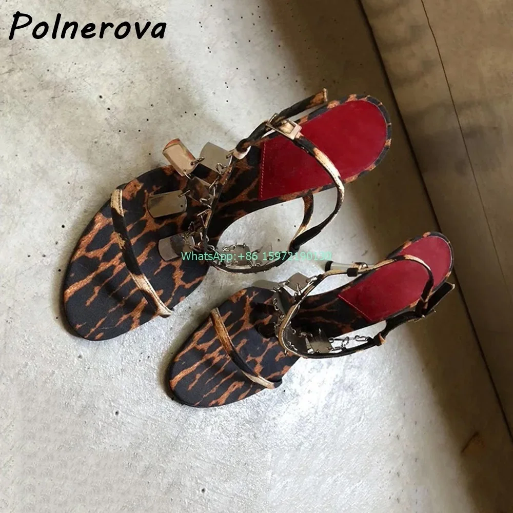 Leopard Metal Fringe Sandals R - Street Fashion Shoot reseña y precio