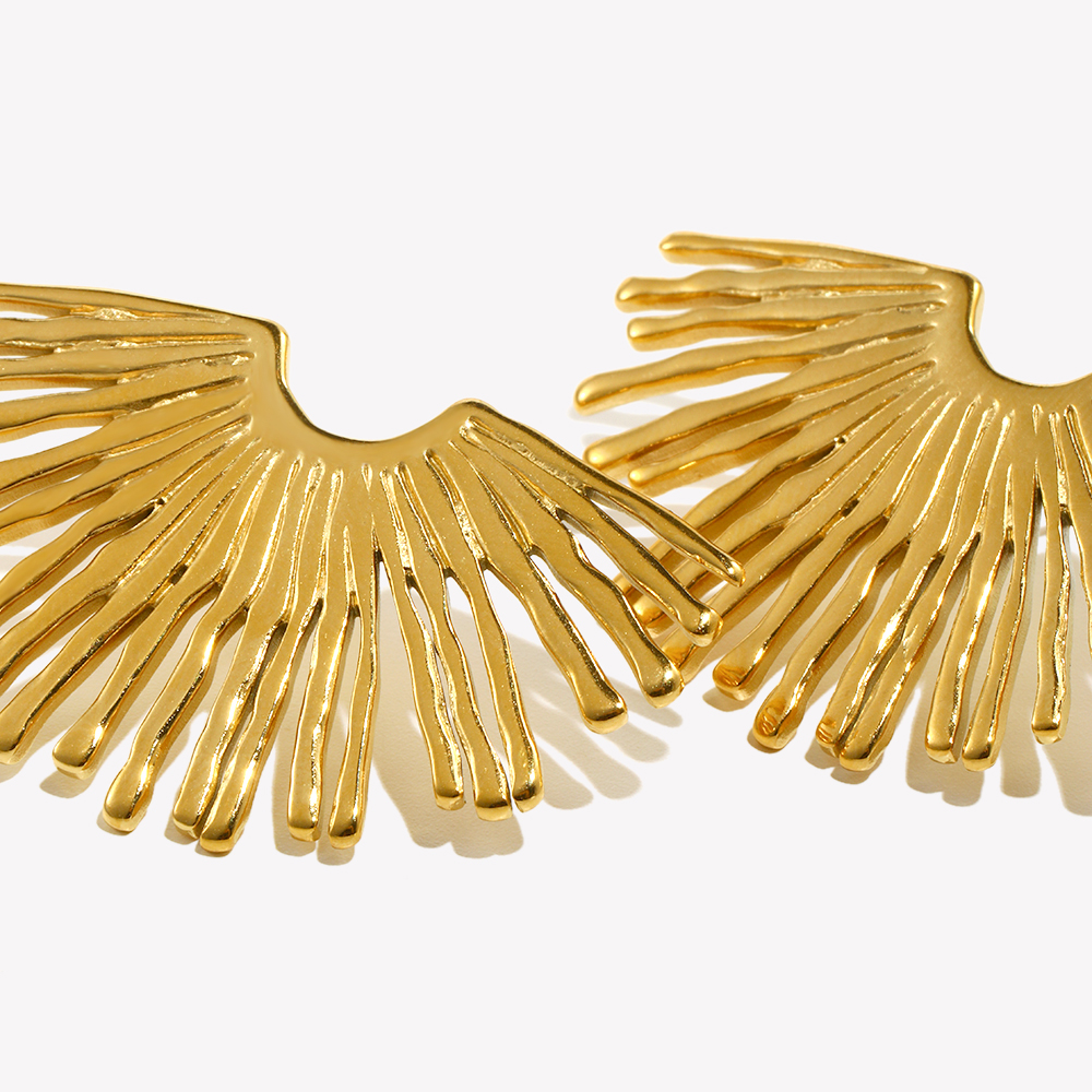Street Exaggerated Ray Fan-sha - Street Fashion Earrings reseña y precio