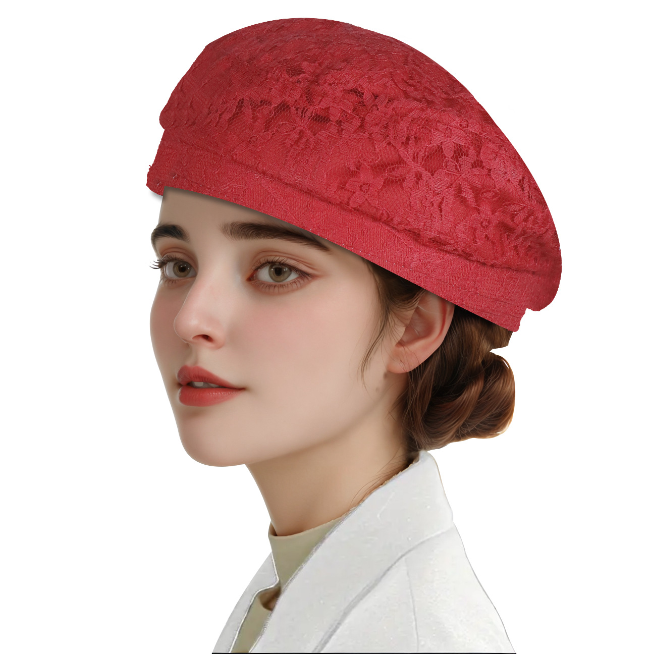 2025 Lace Beret Ladies Summer  - Street Fashion Shoot reseña y precio