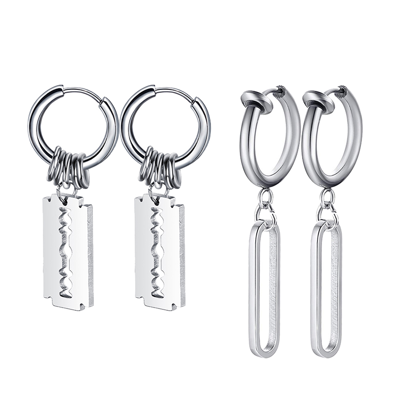Fashion Stainless Steel Blade  - Street Fashion Earrings reseña y precio