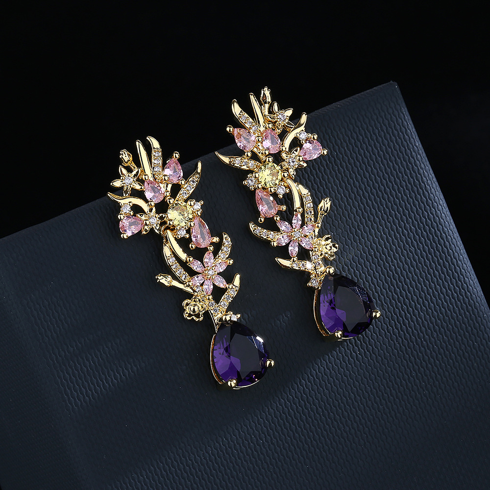 Exaggerated atmosphere zircon  - Street Fashion Earrings reseña y precio