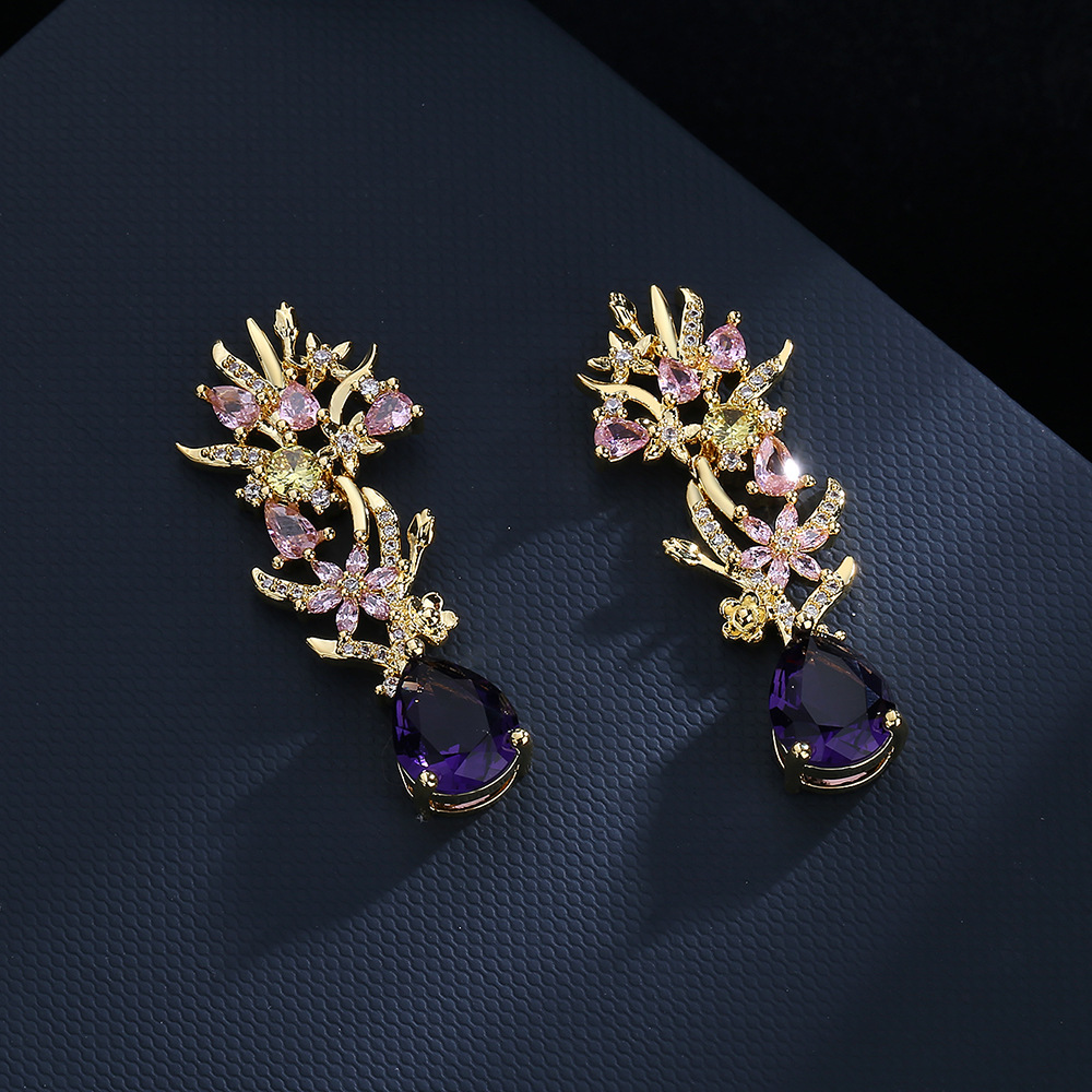 Exaggerated atmosphere zircon  - Street Fashion Earrings reseña y precio