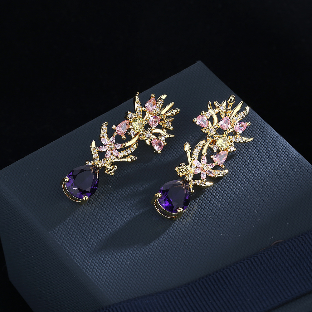 Exaggerated atmosphere zircon  - Street Fashion Earrings reseña y precio