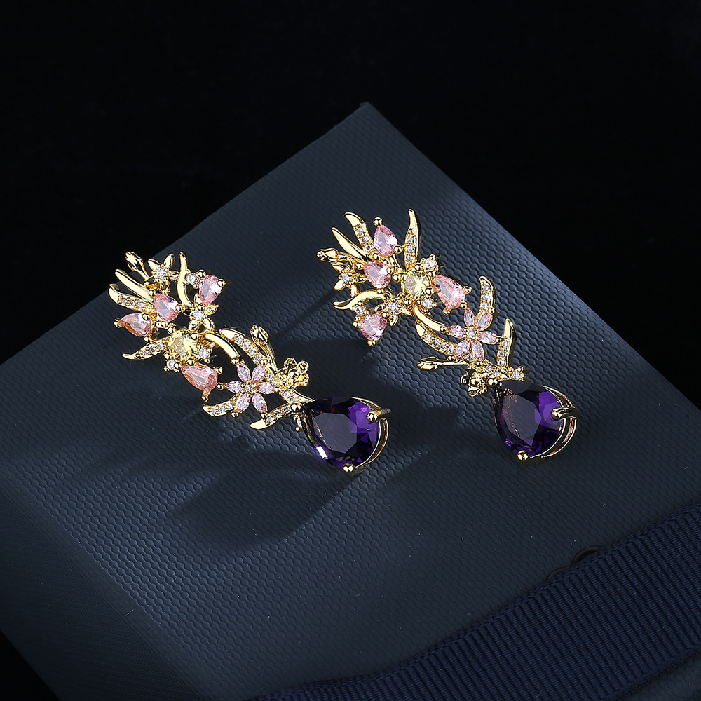 Exaggerated atmosphere zircon  - Street Fashion Earrings reseña y precio