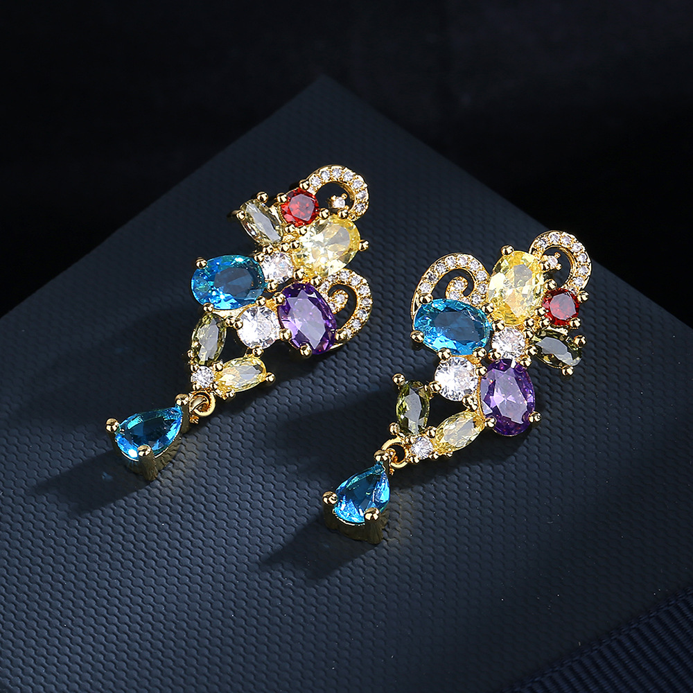 Fashion Kaleidoscope zircon Ea - Street Fashion Earrings reseña y precio