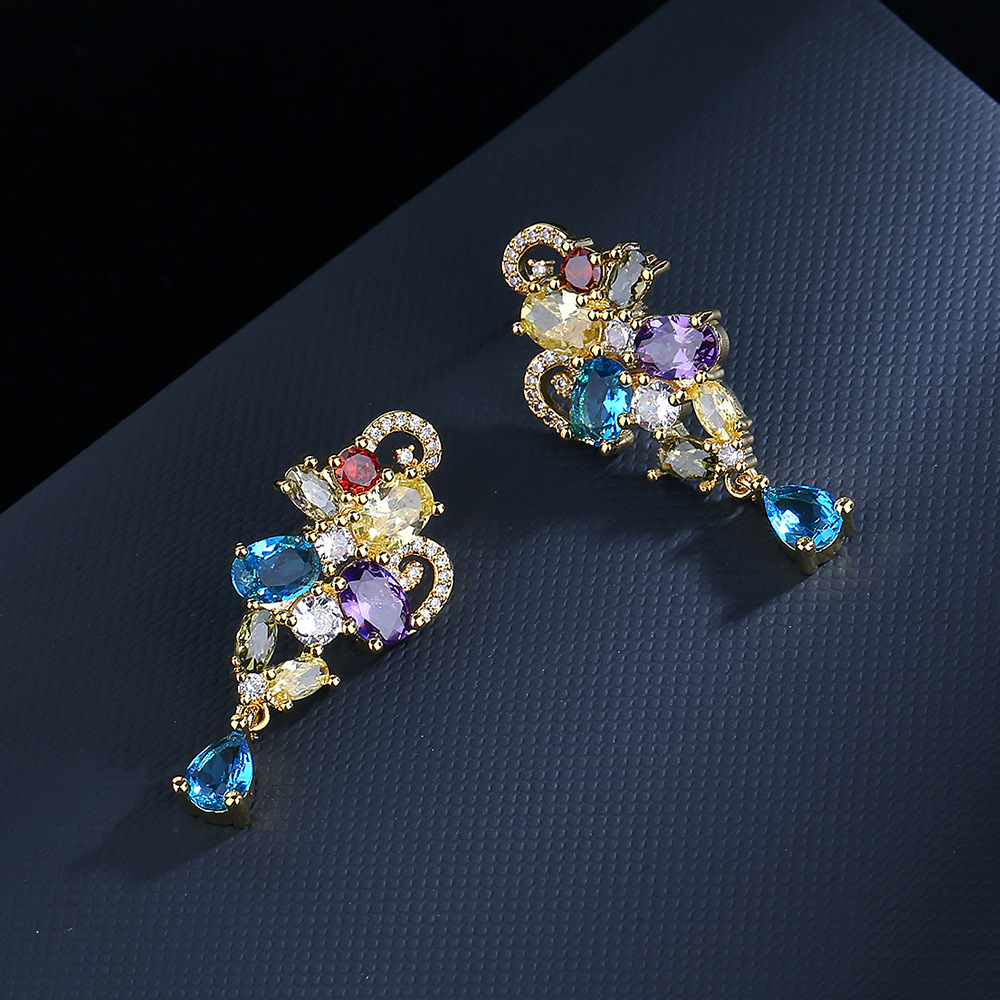 Fashion Kaleidoscope zircon Ea - Street Fashion Earrings reseña y precio