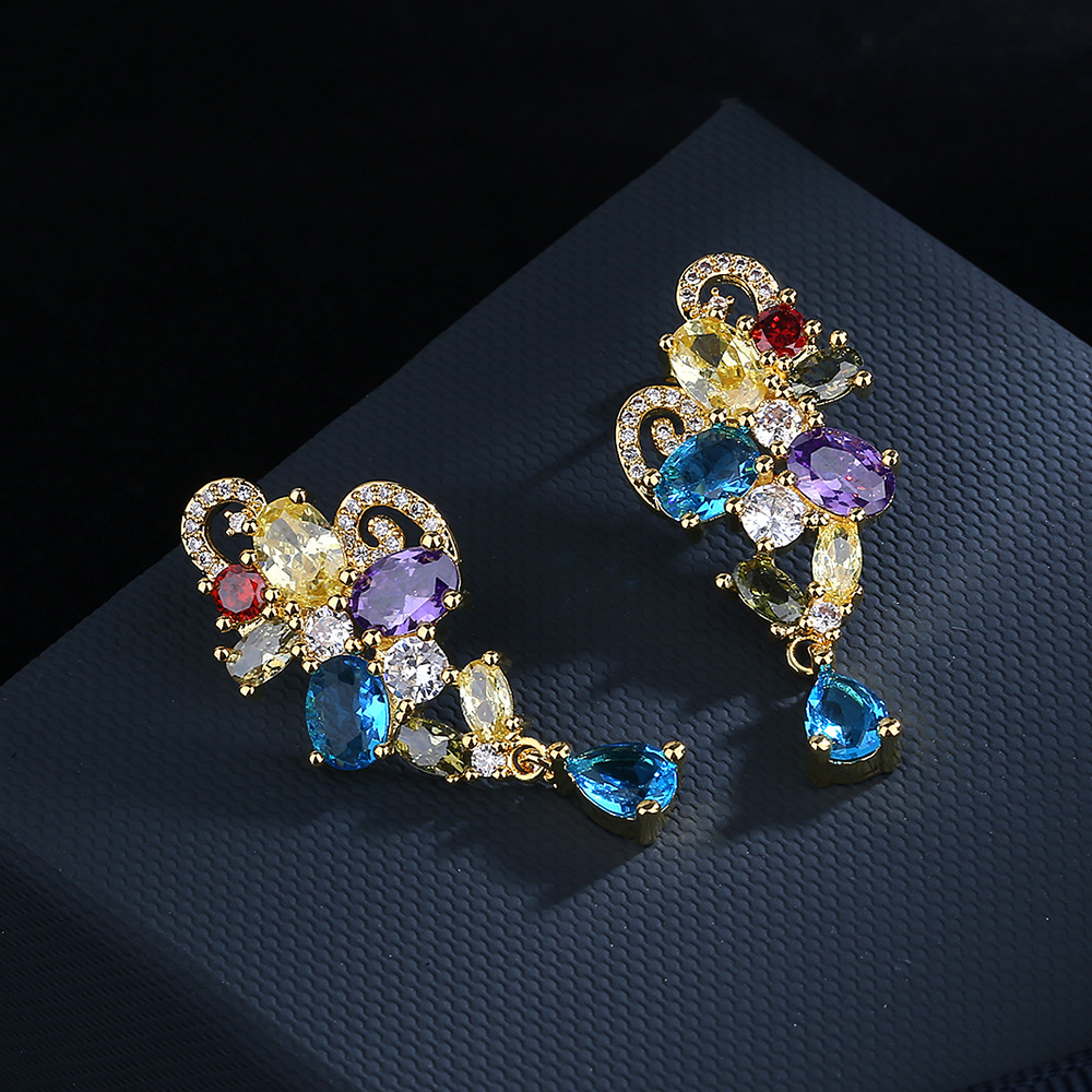 Fashion Kaleidoscope zircon Ea - Street Fashion Earrings reseña y precio