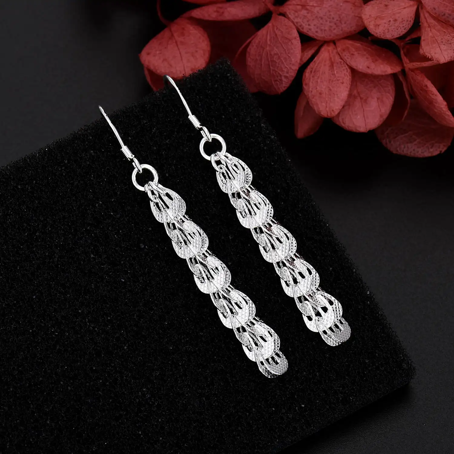 New fine 925 Sterling Silver E - Street Fashion Earrings reseña y precio