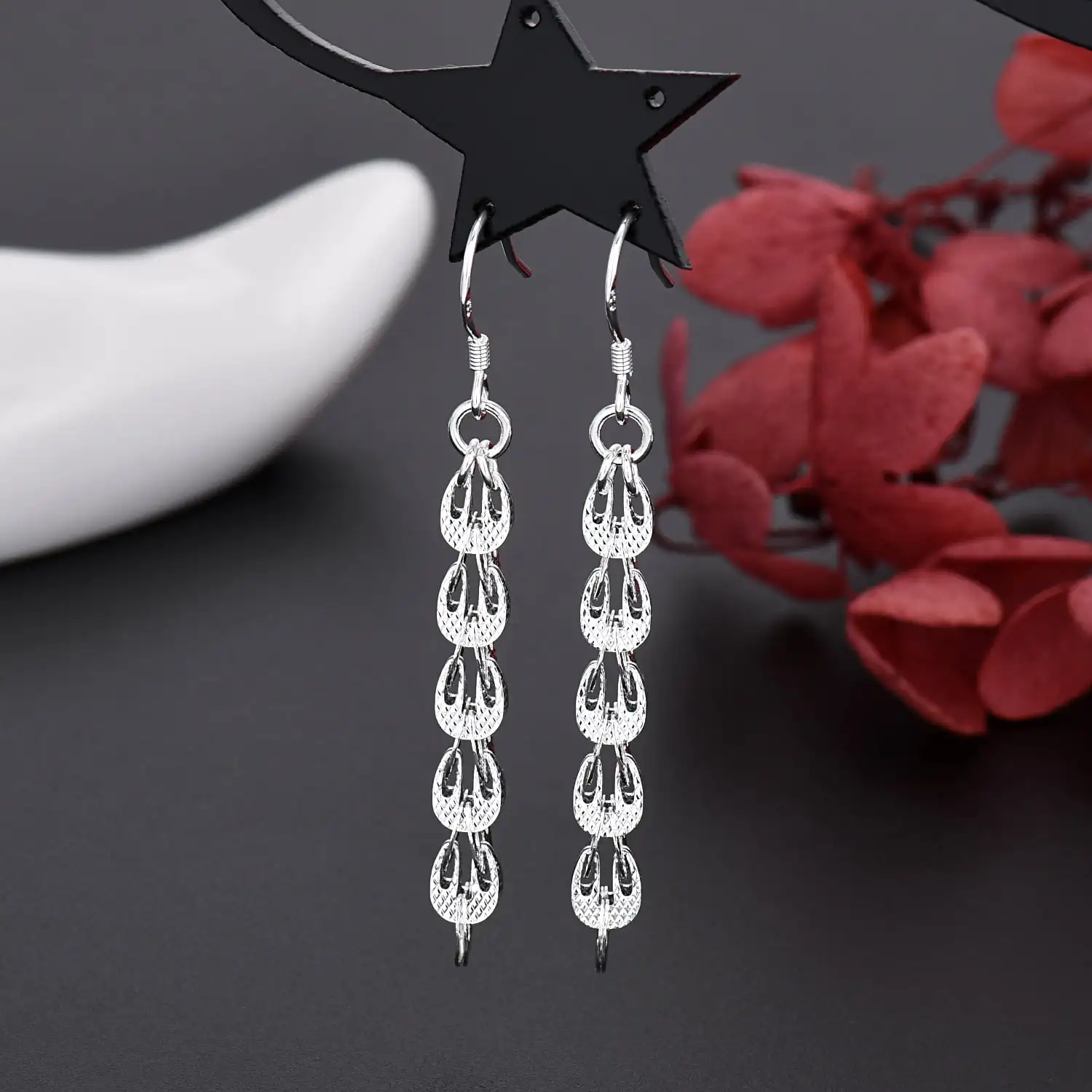 New fine 925 Sterling Silver E - Street Fashion Earrings reseña y precio